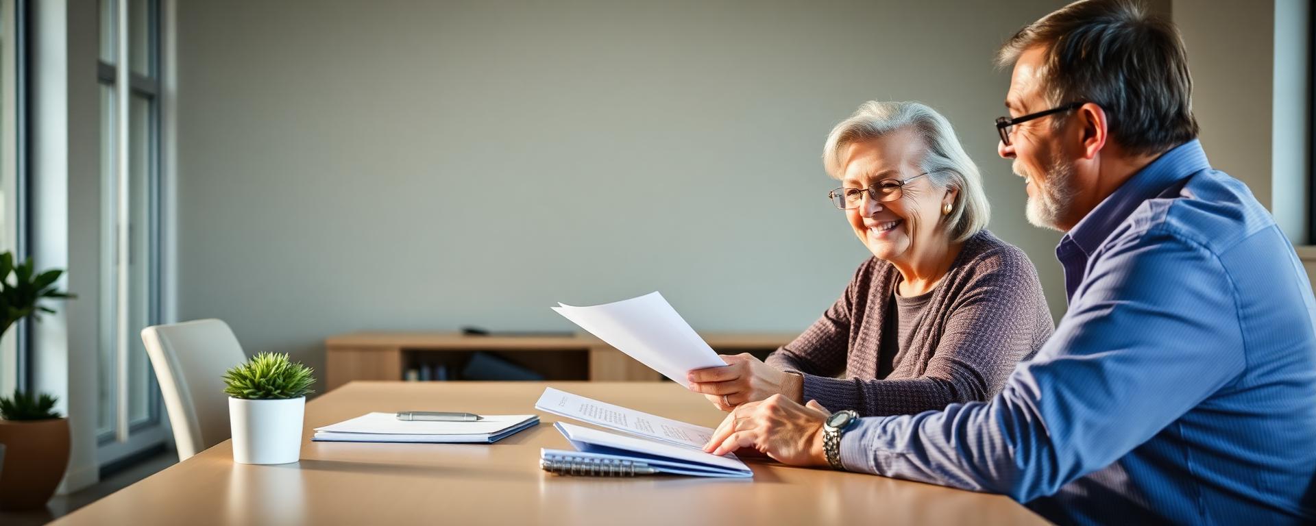 Advisor reviewing insurance documents with consumers