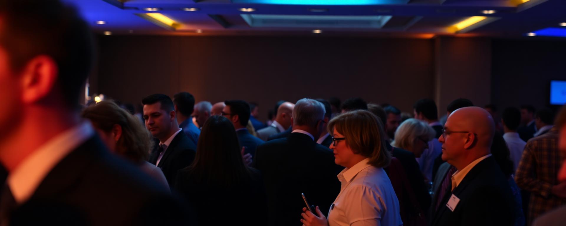 Insurance professionals networking at a chapter event